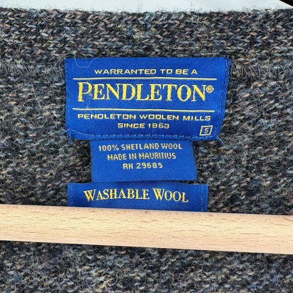 Pendleton Washable Shetland Wool Granpa Dad Woven Button Cardigan - Picture 3 of 8